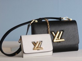 Louis Vuitton Epi Leather Twist MM And Twisty Bag In Black And White