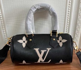 Louis Vuitton Monogram Empreinte Papillon BB Carryall Bag In Black And Beige