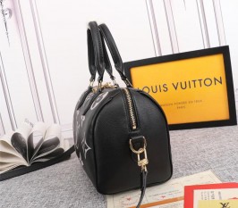Louis Vuitton Bicolor Monogram Empreinte Leather Speedy Bandouliere 25 Handbag In Black And Lilac