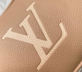 Louis Vuitton Bicolor Monogram Empreinte Leather Bagatelle Mini Hobo In Tourterelle Gray
