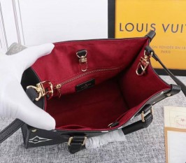 Louis Vuitton Bicolor Monogram Empreinte Leather Onthego PM Bag In Black And Beige