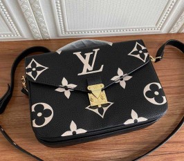 Louis Vuitton Bicolor Monogram Empreinte Metis Handbag In Black And Beige