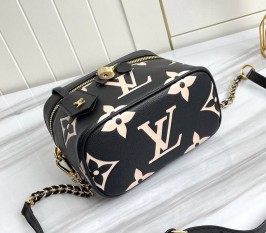Louis Vuitton Bicolor Monogram Empreinte Vanity PM Handbag In Black And Beige