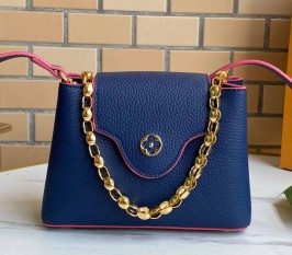 Louis Vuitton Capucines Mini Chain Bag In Navy Blue