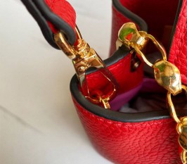 Louis Vuitton Capucines Mini Chain Bag In Red