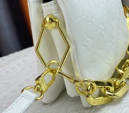 Louis Vuitton Coussin BB Bag In Cream With Leather Strap