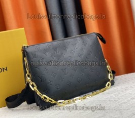 Louis Vuitton Coussin MM Handbag In Black With Jacquard Strap