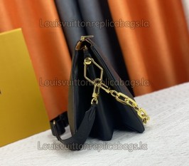 Louis Vuitton Coussin MM Handbag In Black With Jacquard Strap