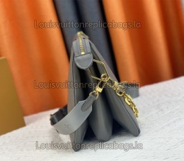 Louis Vuitton Coussin MM Handbag In Grey With Jacquard Strap