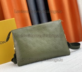 Louis Vuitton Coussin MM Handbag In Khaki With Jacquard Strap