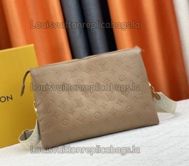 Louis Vuitton Coussin MM Handbag In Taupe With Jacquard Strap