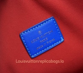 Louis Vuitton Coussin PM  Bag In Blue And Red With Jacquard Strap