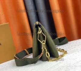 Louis Vuitton Coussin PM Handbag In Khaki With Jacquard Strap