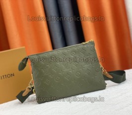 Louis Vuitton Coussin PM Handbag In Khaki With Jacquard Strap