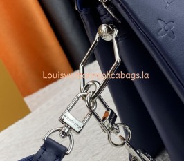 Louis Vuitton Coussin PM Bag In Navy Blue With Jacquard Strap