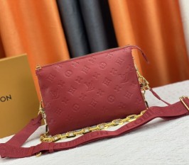 Louis Vuitton Coussin PM Bag In Red With Jacquard Strap