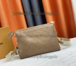 Louis Vuitton Coussin PM Handbag In Taupe With Jacquard Strap