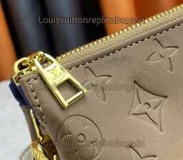 Louis Vuitton Coussin PM Handbag In Taupe With Jacquard Strap