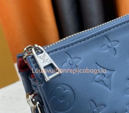 Louis Vuitton Coussin PM Bag In Turquoise Blue With Jacquard Strap