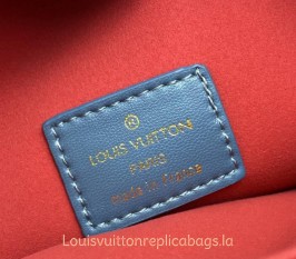 Louis Vuitton Coussin PM Bag In Turquoise Blue With Jacquard Strap