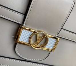 Louis Vuitton Dauphine Lugano MM Bag In Galet Gray