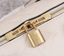 Louis Vuitton Monogram Empreinte Leather Speedy Bandouliere 25 Handbag In Cream