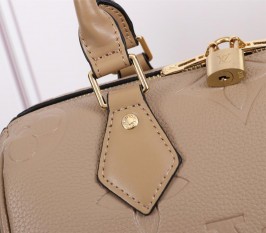 Louis Vuitton Monogram Empreinte Leather Speedy Bandouliere 25 Handbag In Tourterelle Gray
