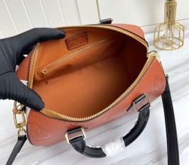 Louis Vuitton Monogram Empreinte Wild At Heart Speedy 25 Bandouliere Handbag In Caramel Brown