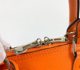 Louis Vuitton Epi Leather Alma BB Handbag In Orange With Jacquard Strap