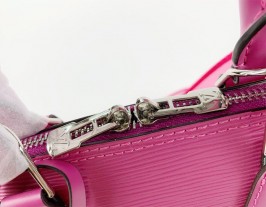 Louis Vuitton Epi Leather Alma BB Handbag In Pondichery Pink With Jacquard Strap