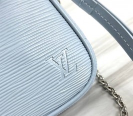 Louis Vuitton Epi Leather Easy Pouch On Strap In Bleu Celeste Blue