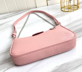 Louis Vuitton Epi Leather Easy Pouch On Strap In Rose Ballerine Pink