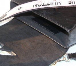 Louis Vuitton Epi Leather Twist MM Bag Black With Jacquard Strap
