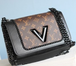 Louis Vuitton Epi Leather Twist MM Canvas  Trompe loeil Braid Bag In All Black