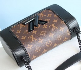 Louis Vuitton Epi Leather Twist MM Canvas  Trompe loeil Braid Bag In All Black