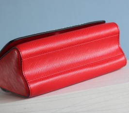 Louis Vuitton Epi Leather Twist MM Canvas Trompe loeil Braid Bag In Red