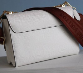 Louis Vuitton Epi Leather Twist MM Bag In Cream With Jacquard Strap