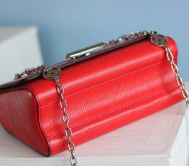 Louis Vuitton Epi Leather Twist MM With Flowers Jewels Chain Bag In Red