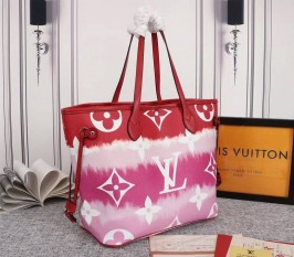 Louis Vuitton Escale Neverfull MM Tote In Rouge Red