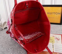 Louis Vuitton Escale Neverfull MM Tote In Rouge Red