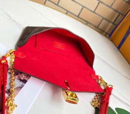 Louis Vuitton Monogram Canvas Padlock On Strap Bag In Red