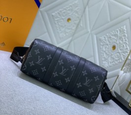 Louis Vuitton Monogram Eclipse Canvas Keepall Bandouliere 25 Travel Bag