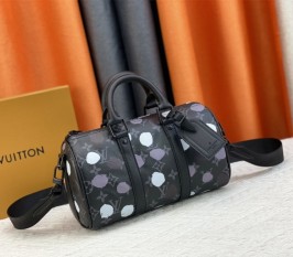 Louis Vuitton X YK Monogram Eclipse Keepall 25 Bandouliere Travel Bag