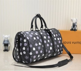 Louis Vuitton X YK Monogram Eclipse Keepall 45 Bandouliere Travel Bag