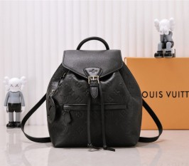 Louis Vuitton Monogram Empreinte Leather Montsouris PM Backpack In Black