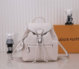 Louis Vuitton Monogram Empreinte Leather Montsouris PM Backpack In White