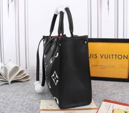 Louis Vuitton Monogram Empreinte Leather OnTheGo MM Tote In Black