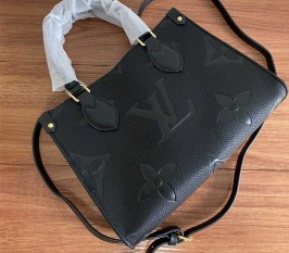 Louis Vuitton Monogram Empreinte Leather Onthego PM Bag In Black