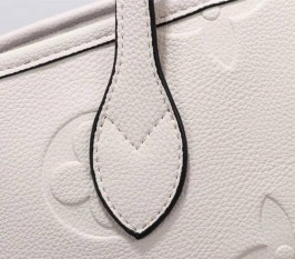 Louis Vuitton Monogram Empreinte Neverfull MM Tote In Cream