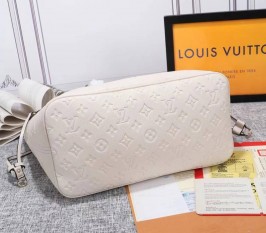 Louis Vuitton Monogram Empreinte Neverfull MM Tote In Cream